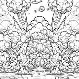 Coloring Page Black And White Comic Book Style Explosion Illustration  sketch template