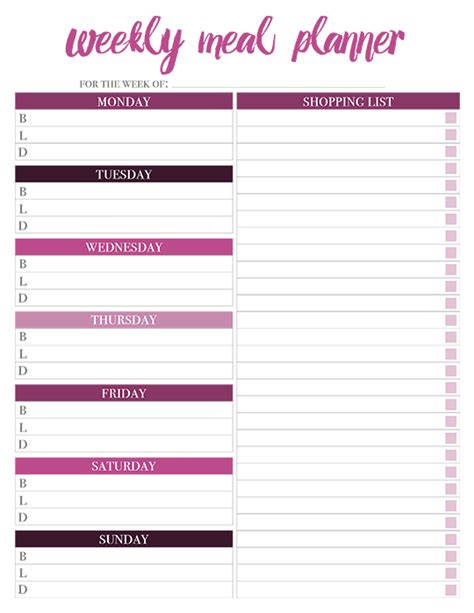 Printable Weekly Meal Planners - FREE | Live Craft Eat