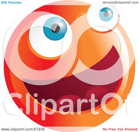 Royalty-Free (RF) Clipart Illustration of a Happy Orange Emoticon Face ...