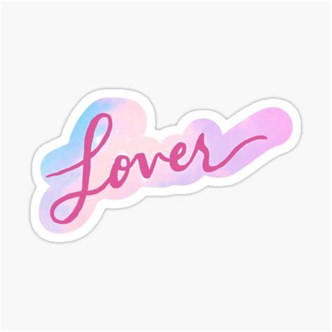 the word love in pink and blue watercolor sticker