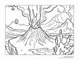 Volcano Coloring Pages sketch template
