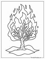 Burning Bush Coloring Page sketch template
