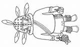 Kachina Doll Representing Ahola From The Hopi Indians Printable  sketch template