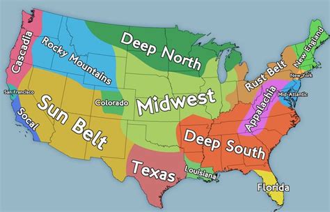 Regions of the United States - Vivid Maps | Map, World geography, The unit