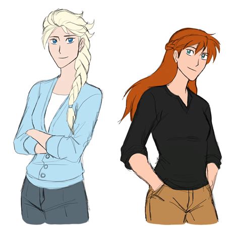 Elsa and Anna - Modern AU by Zero-Kiba on DeviantArt