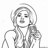 Pop Singer With Microphone Coloring Page  Pagescom sketch template
