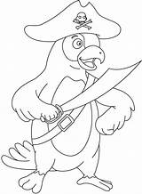 Pirate Parrot Coloring Page Pages sketch template