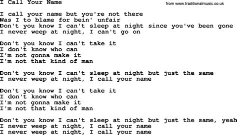 I Call Your Name, by The Byrds - lyrics with pdf