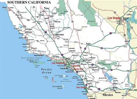 Shell Highway Map Of California (Southern Portion). - David Rumsey - Detailed Map Of Southern ...