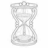Hourglass Coloring Glass Sand Drawing Clipart Hour Clip Clock Pages Gif  sketch template