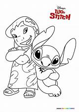 Cute Lilo And Stitch  Coloring Pages For Kids sketch template