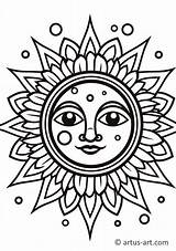 Sun Coloring Pages » Free Download Artus Art sketch template