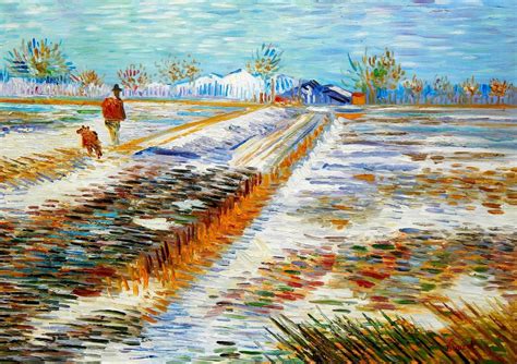 Vincent van Gogh - Landschaft mit Schnee i95930 80x110cm Ölbild handgemalt | KunstDepot24 ...