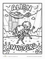 Scary Alien Coloring Pages sketch template