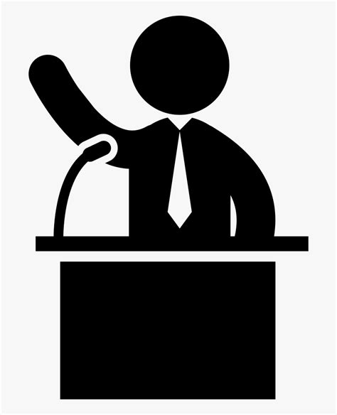 Man Talking On Business Presentation Behind A Podium - Public Speaking Clipart Transparent, HD ...