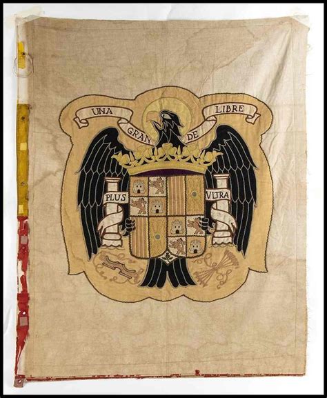 Bid Now: SPAIN, FIRST PERIOD FRANCISCO FRANCO Flag with the arms of ...