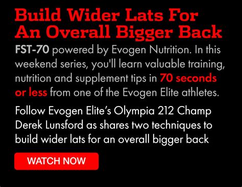 FST-7 🎥 Build Wider Lats For That Extreme V-Taper - Evogen Nutrition