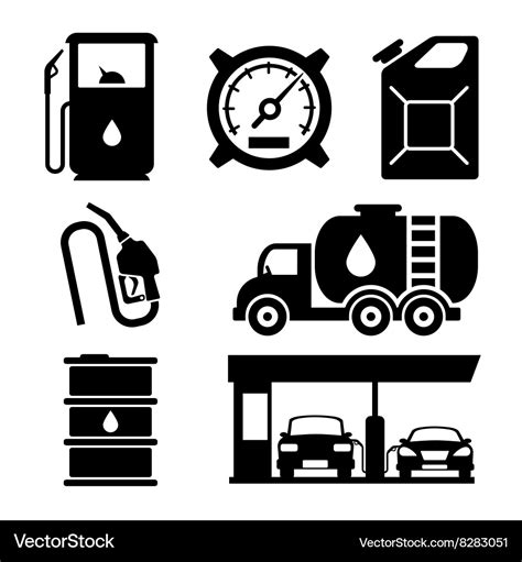 Gas station icons Royalty Free Vector Image - VectorStock