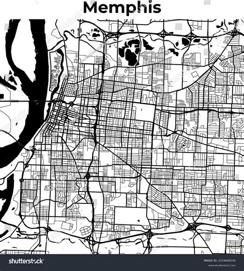 Memphis City Map, Cartography Map, Street Layout - Royalty Free Stock ...