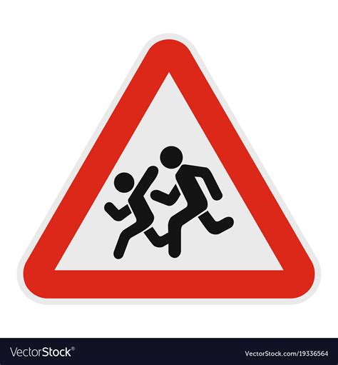 Children crossing the road icon flat style Vector Image