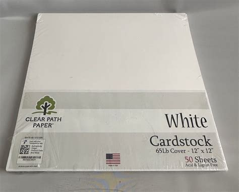 White Cardstock 12 X 12" 65lb Cover 25 Sheets Art Supplies for sale ...