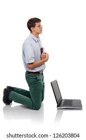 Young Man Knelt Prayer Bible Hand Stock Photo 126203804 | Shutterstock