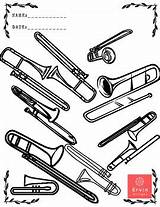 Trombone Coloring Sheet Packet 50 pages Calming Fun Mindfulness  sketch template