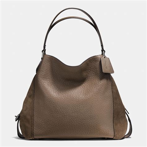 COACH Edie Shoulder Bag 42 In Mixed Leathers in Brown | Lyst