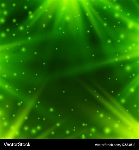 Neon background of green with rays of light Vector Image