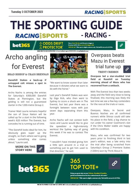 The Sporting Guide - Racing & Sports - 3 October 2023 by Racing and Sports