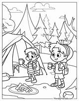 Camping Gear Coloring Page sketch template