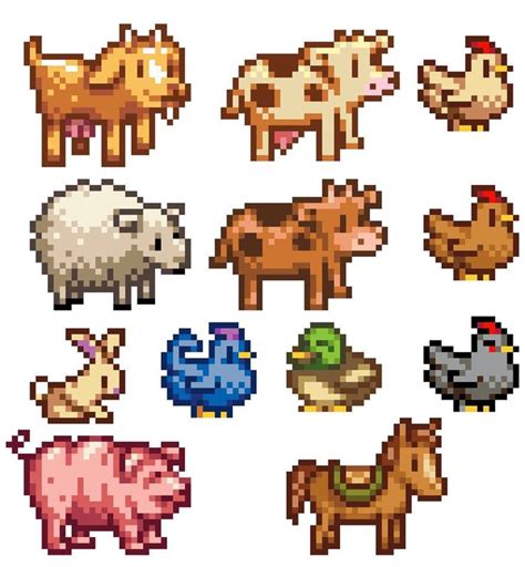 Stardew Valley Cross Stitch Pattern Farm Animal Set - Etsy UK | Pixel ...