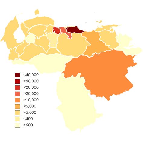 Map of Venezuela (without Esequibo) showing the proportion of the... | Download Scientific Diagram