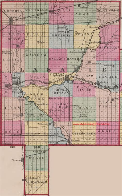 LaSalle County, Illinois 1870 Map