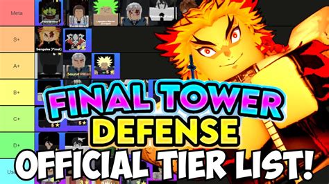 Final Tower Defense OFFICIAL TIER LIST (All 7 Stars, 6 Stars & 5 Stars) - YouTube