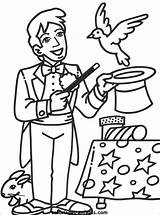 Coloring Pages Magician sketch template