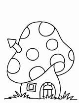 Mushroom House Coloring Page  Home sketch template