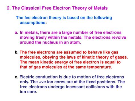 Classical Free Electron Theory Ppt