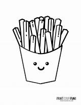 French fries Coloring Pages & color Clipart At PrintColorFuncom sketch template