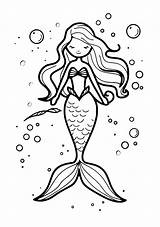 Mermaid Coloring Pages  Page Ariel Siren Fish sketch template