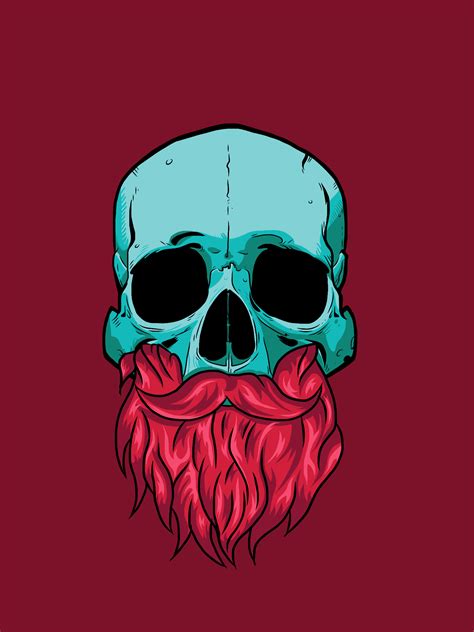 Skull with Beard Buda Wallpaper, Skull Wallpaper, Skull Beard, Beard Art, Skulls And Bones ...
