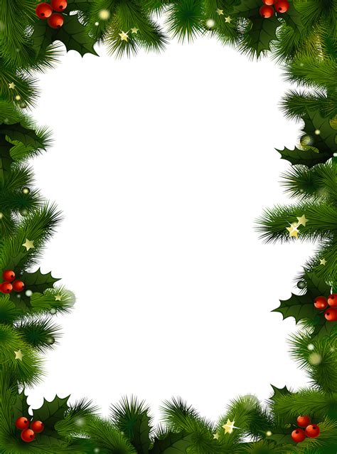 A Christmas border with evergreen and berries. | Christmas photo frame ...