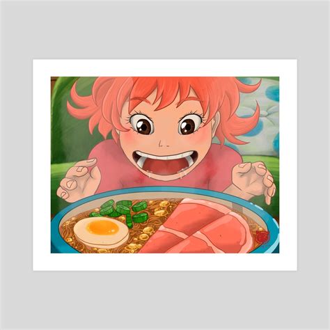 Ponyo: Ham Ramen, an art print by Kaci Takara - INPRNT