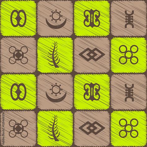 seamless pattern with adinkra symbols for your design Stock Vector ...