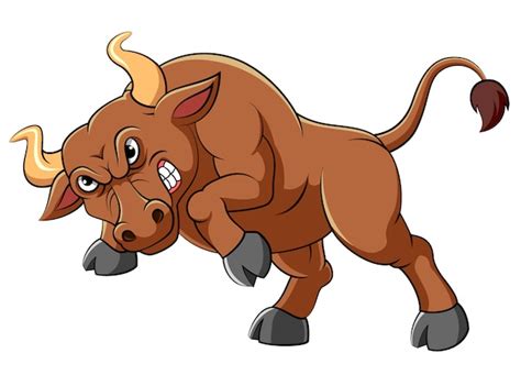 Premium Vector | Angry bull cartoon character of illustration