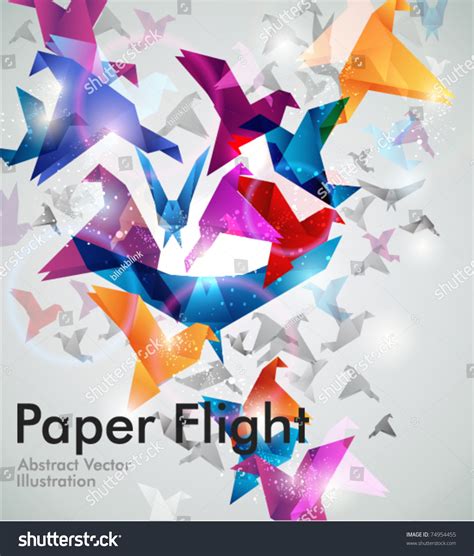 Paper Flight. Origami Birds. Abstract Vector Illustration. Eps10. - 74954455 : Shutterstock