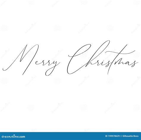 Hand Written Font, Cursive Merry Christmas Handwriting. Isolated Realistic Calligraphic ...