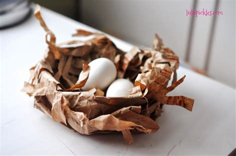 LuLuPickles: Paper Bag Bird's Nest Craft | Bird nest craft, Crafts, Paper bag