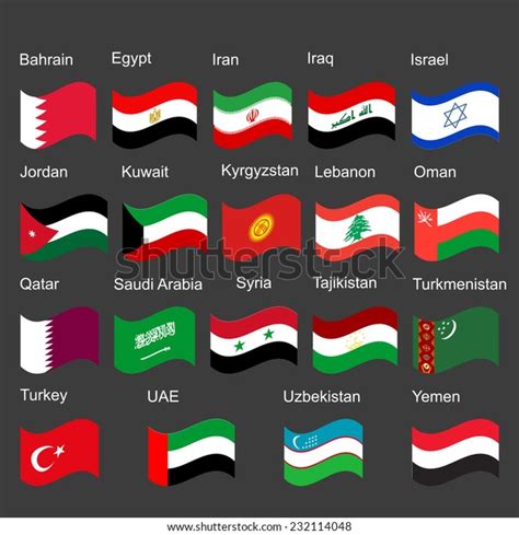 Middle East Countries Flag Icons Collection Royalty Free, 52% OFF