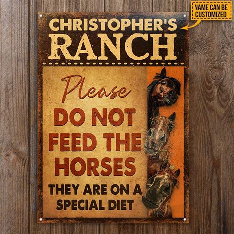 Horse Ranch, Horse Riding, Horse Ranch Sign, Do Not Feed The Horse Custom Classic Metal Signs ...